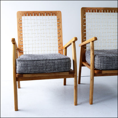 Two 1960's Riempie Armchairs