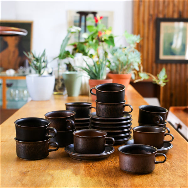 Set of 12 Arabia Ruska Tea Duos - Finland 1960s