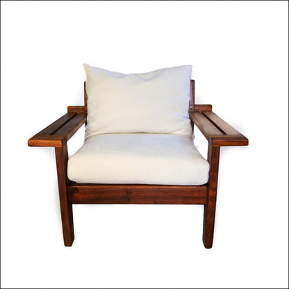 Vintage Kiaat Armchair by John Tabraham for Kallenbach's - Off-White