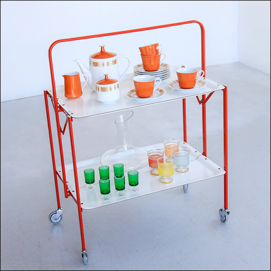 Red and White Collapsible Trolley
