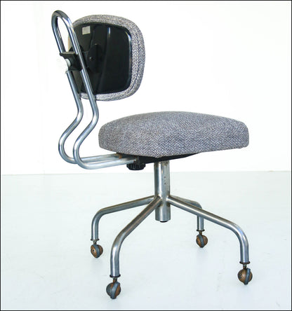 Vintage Typist Chair with Chrome Frame