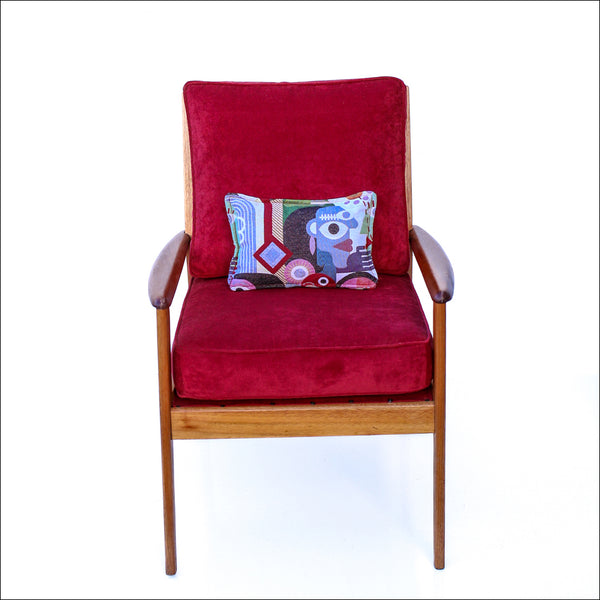 Maroon Mid-century Armchair