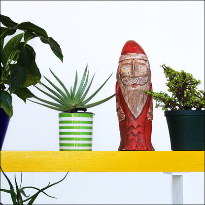 Large Wood Carved Garden Gnomes
