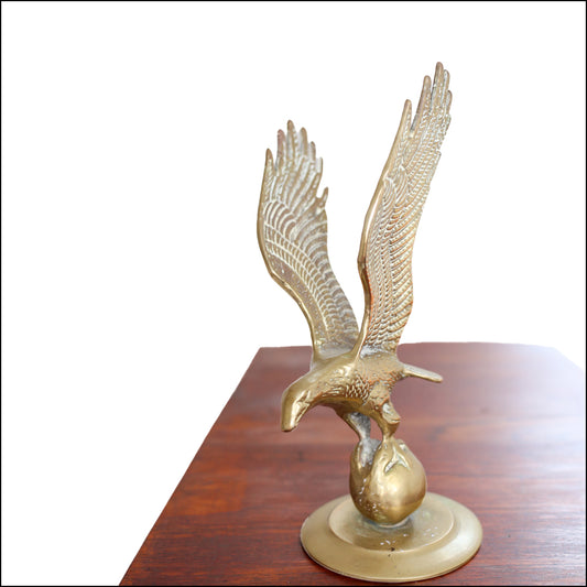 Brass Eagle in Flight Figurine