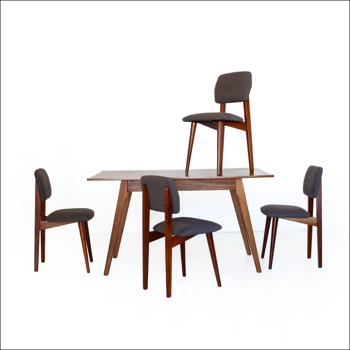 Set of Six Mid-century Dining Chairs