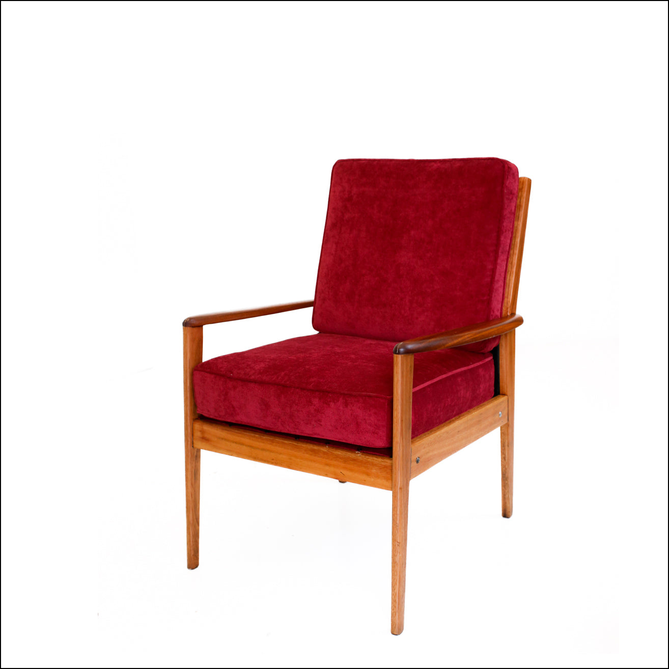 Maroon Mid-century Armchair