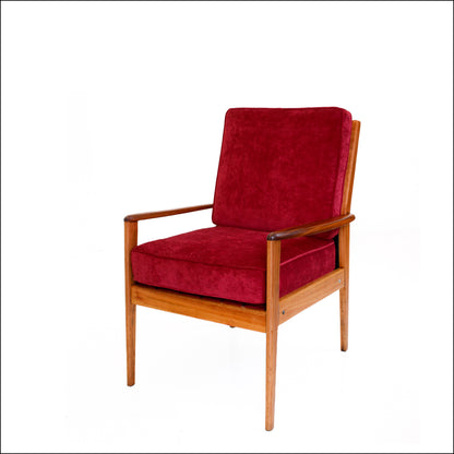 Maroon Mid-century Armchair