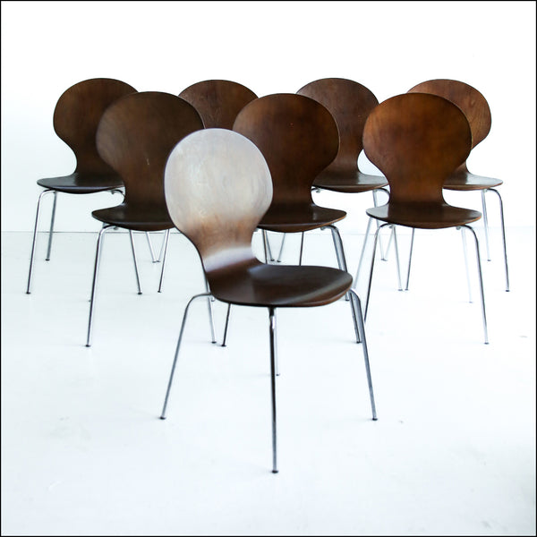 Eight Modernist Plywood Chairs