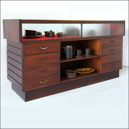 Vintage Shop Counter with Display Case