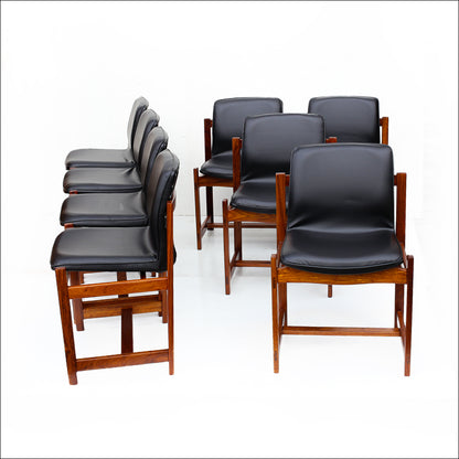 Scandinavian Modern set of Eight Dining Chairs