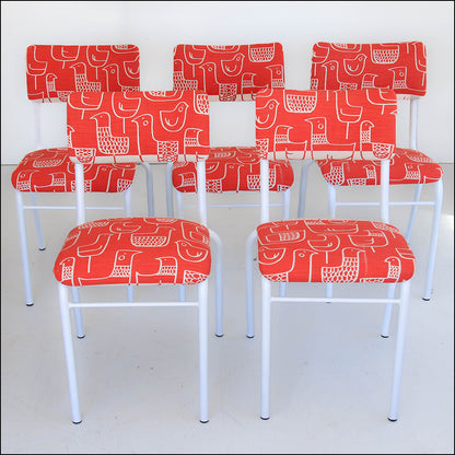 A Set of Six Chappy Chairs in Skinny laMinx Fabric