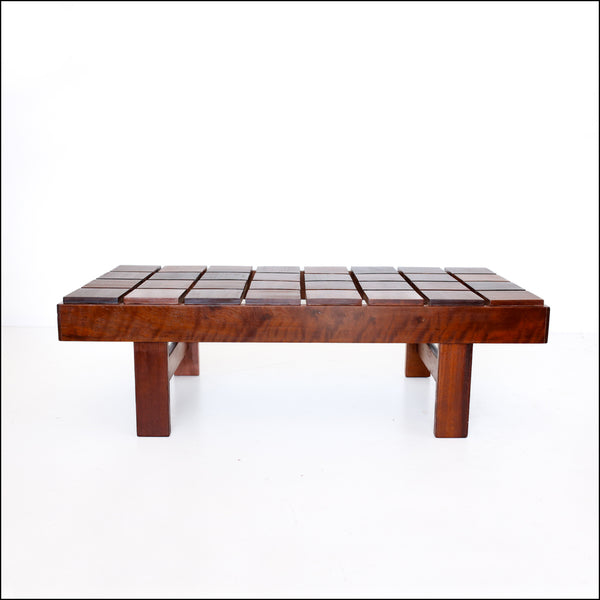 Brutalist Solid Imbuia Coffee Table