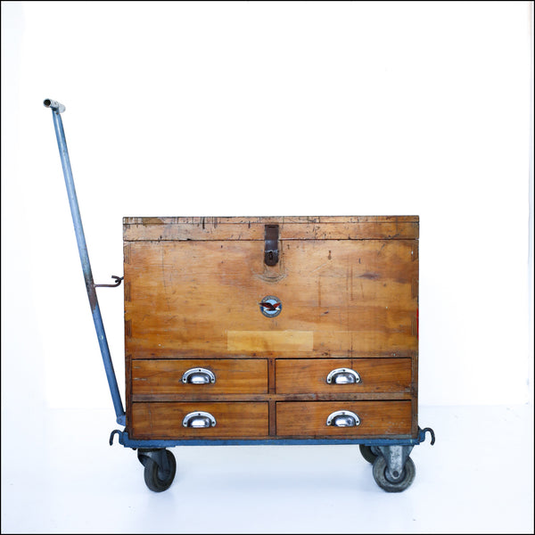 Vintage Tool Cabinet on a Steel Trolley