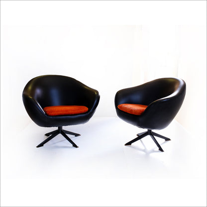 A Pair of 1970s Zodiac Swivel Chairs