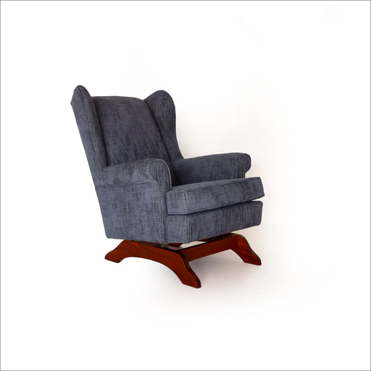 Vintage Wingback Rocker with Ottoman