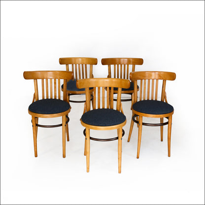 Five Vintage Bent Wood Café Chairs