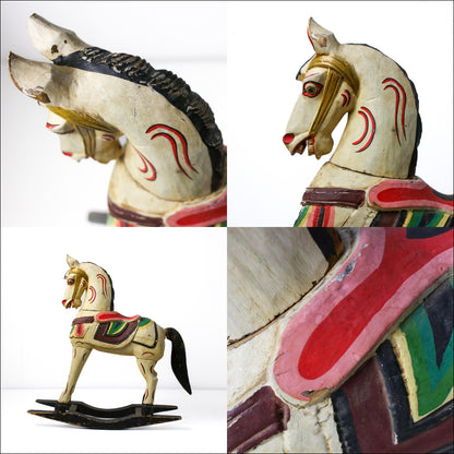 Vintage Hand-carved Rocking Horse