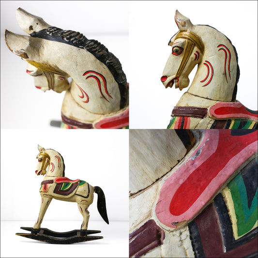 Vintage Hand-carved Rocking Horse