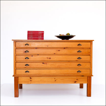 Vintage Oregon Architects Plan Chest of Drawers