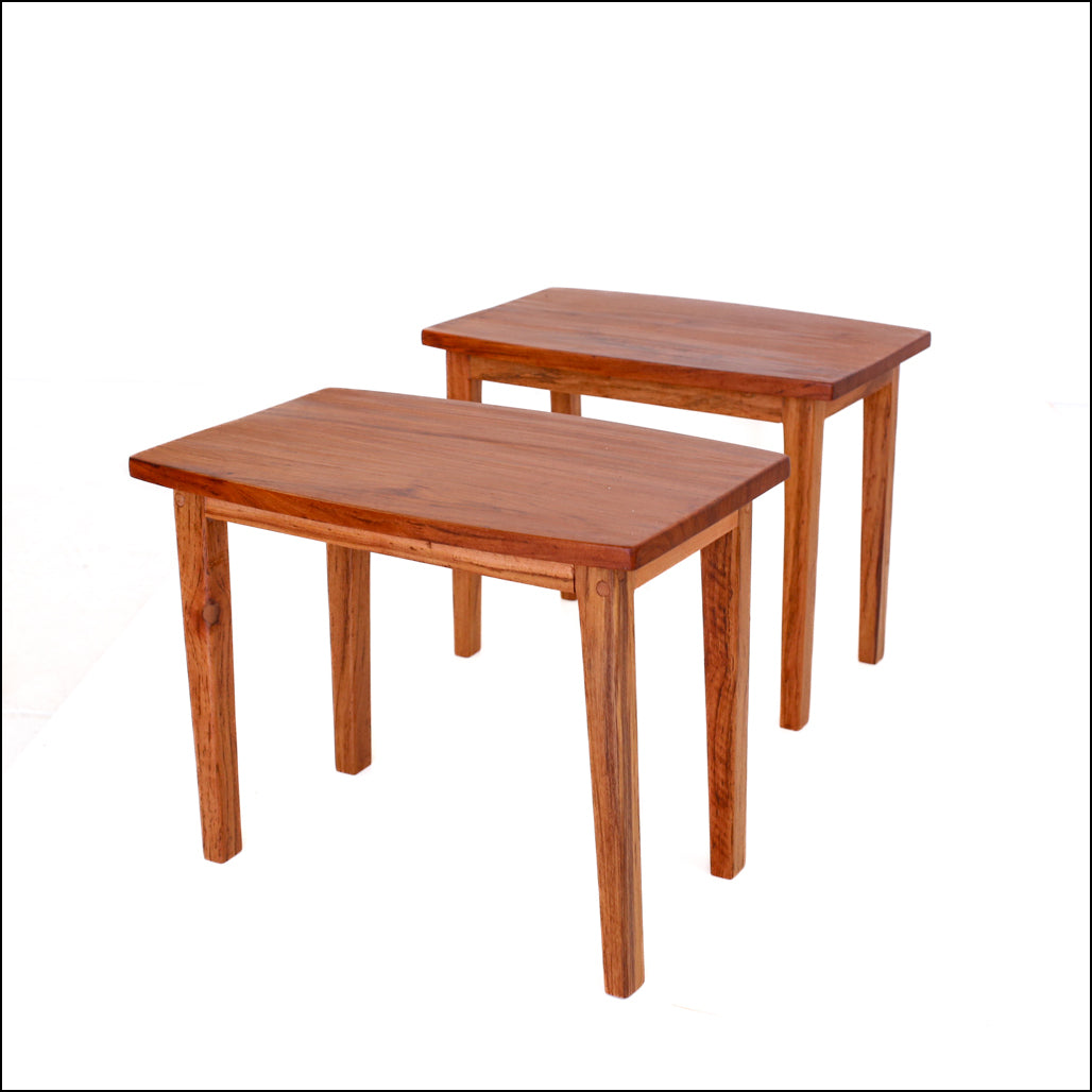 A Pair of Solid Wood Side Tables