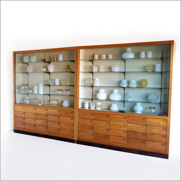 Tall Vintage Display Cabinets with 20 Drawers - two available