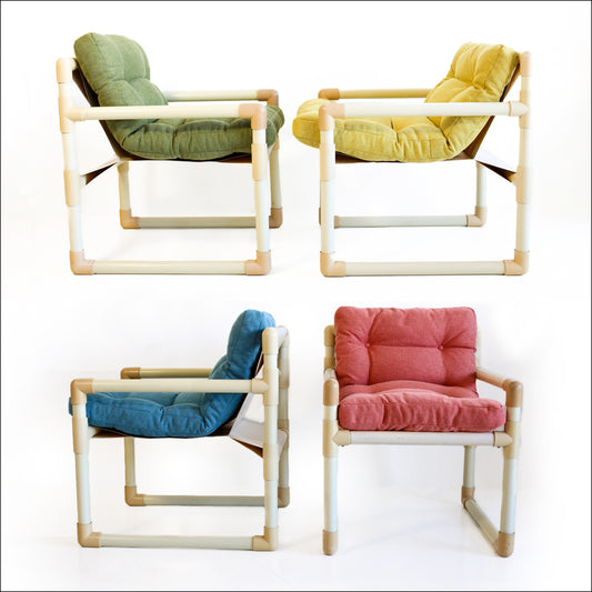 Retro 80s Pipe Outdoor Chairs - priced per chair.
