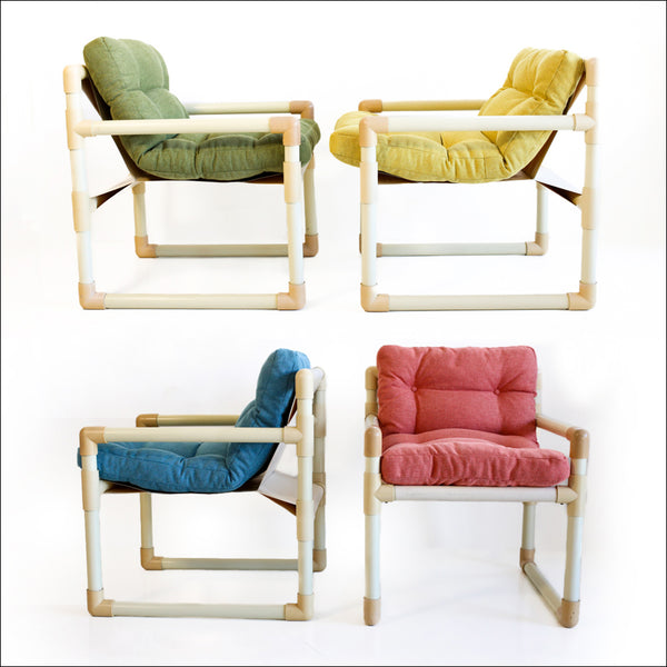 Retro 80s Pipe Outdoor Chairs - priced per chair.
