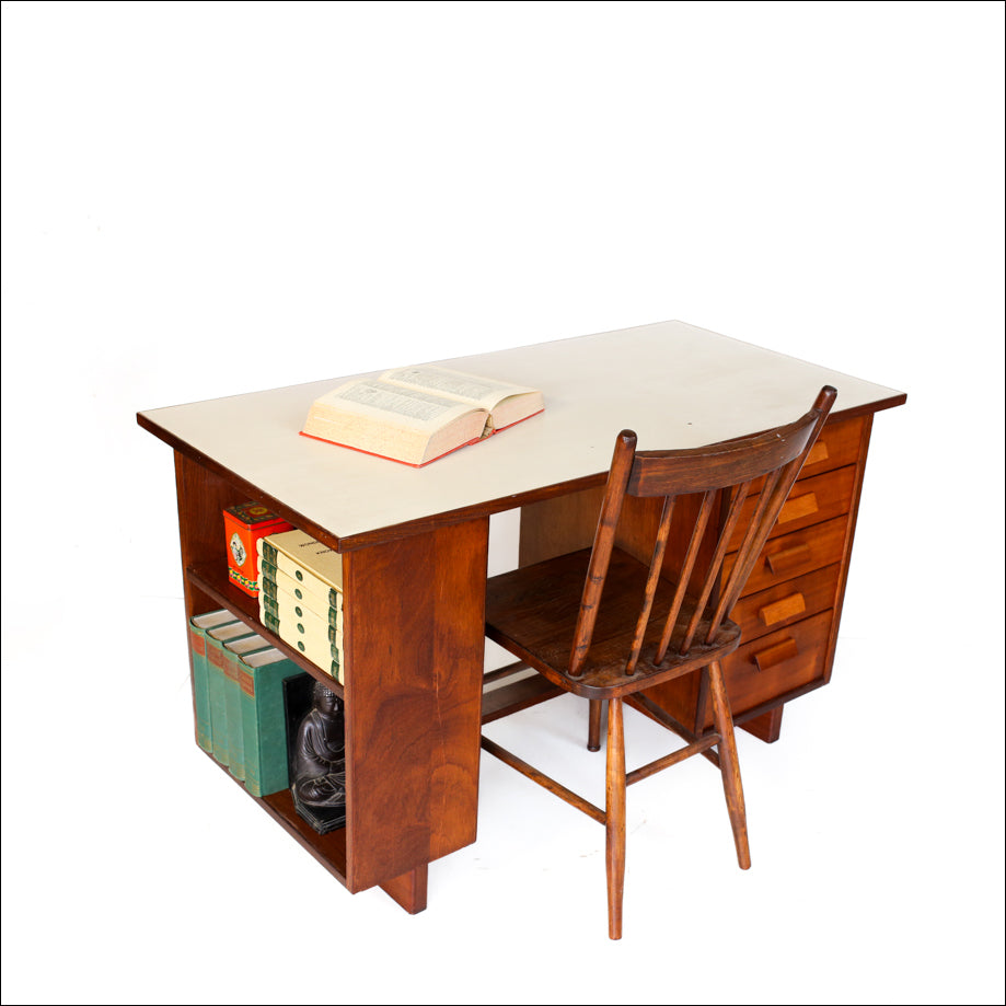 Desk with Melamine Top and Side Shelf