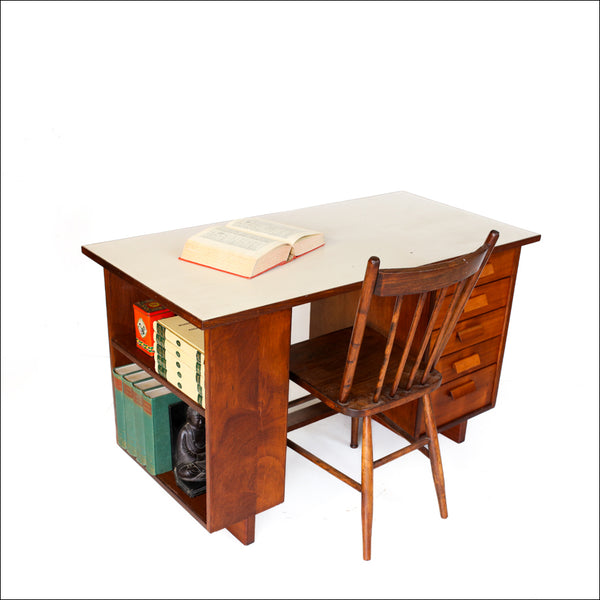 Desk with Melamine Top and Side Shelf