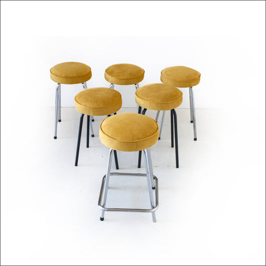 Set of Six Vintage Kitchen Stools