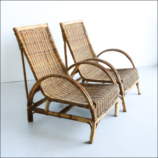 A Pair of Cane Armchairs