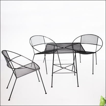 Four Piece Black Crinkle Cut Set
