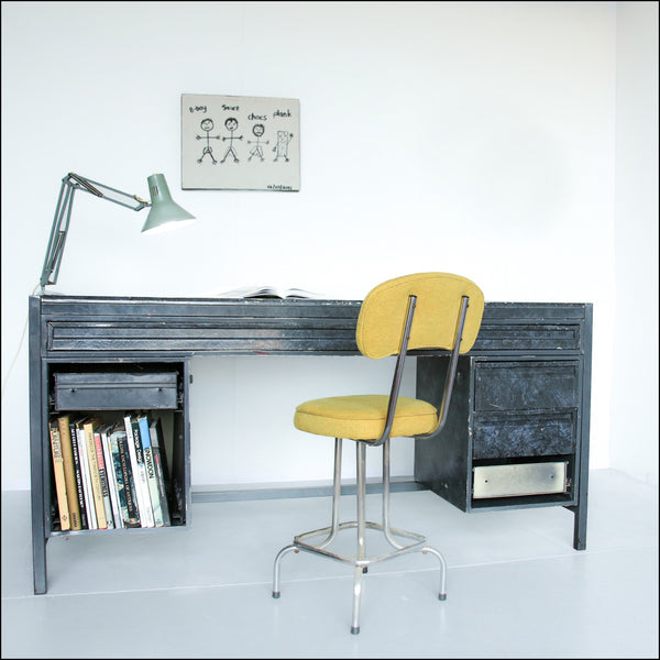 Vintage Industrial Steel Desk