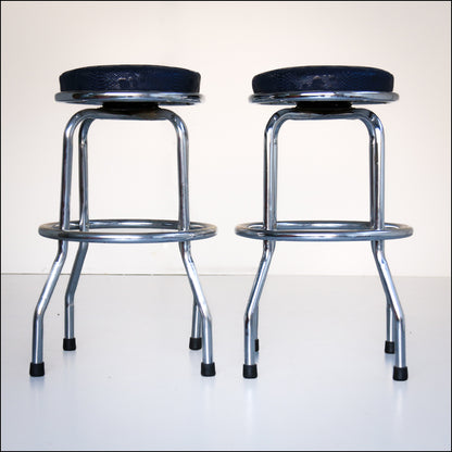A Pair of Chrome Bar Stools