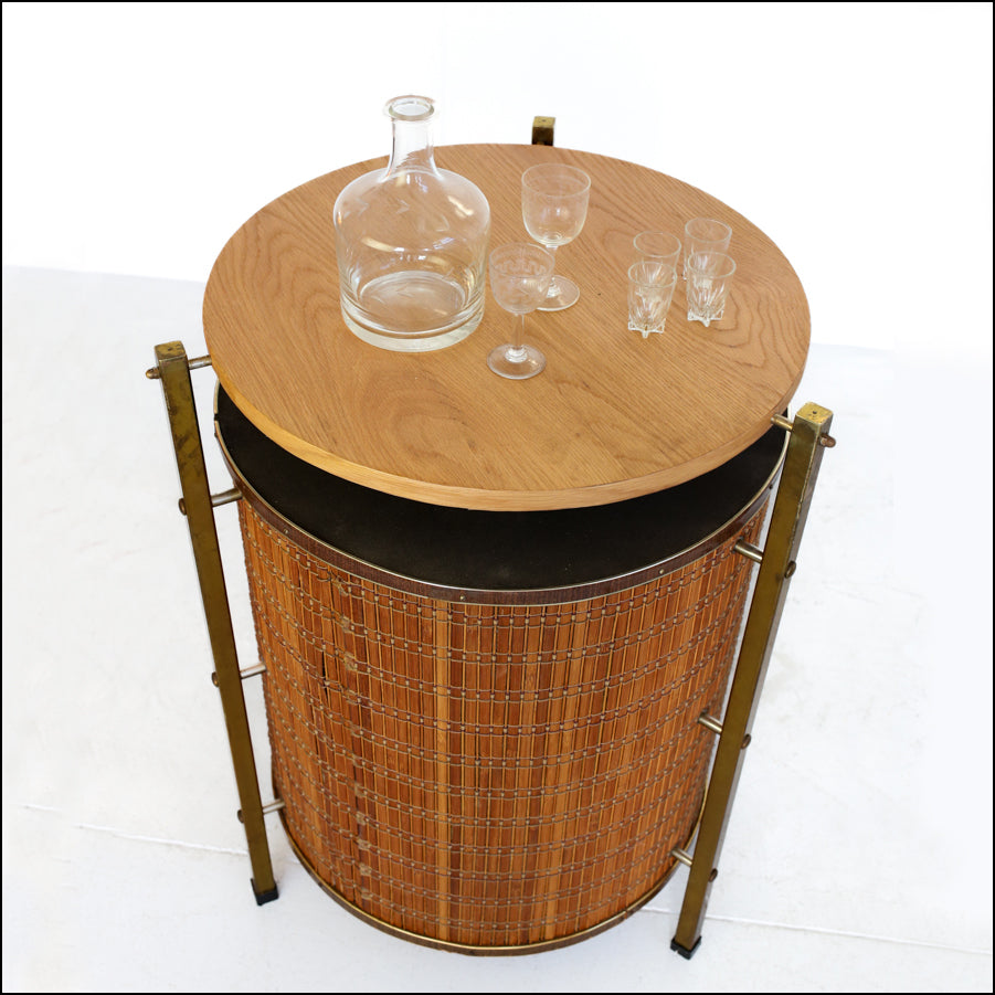 Pair of Vintage Custom Speakers in Round Cabinets