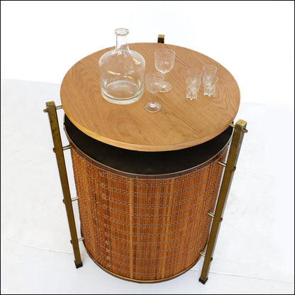 Pair of Vintage Custom Speakers in Round Cabinets