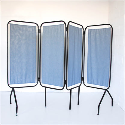 Vintage Steel Frame Privacy Screens with Four Panels