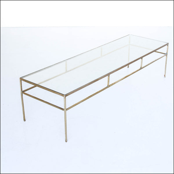 Vintage Brass and Glass Coffee Table