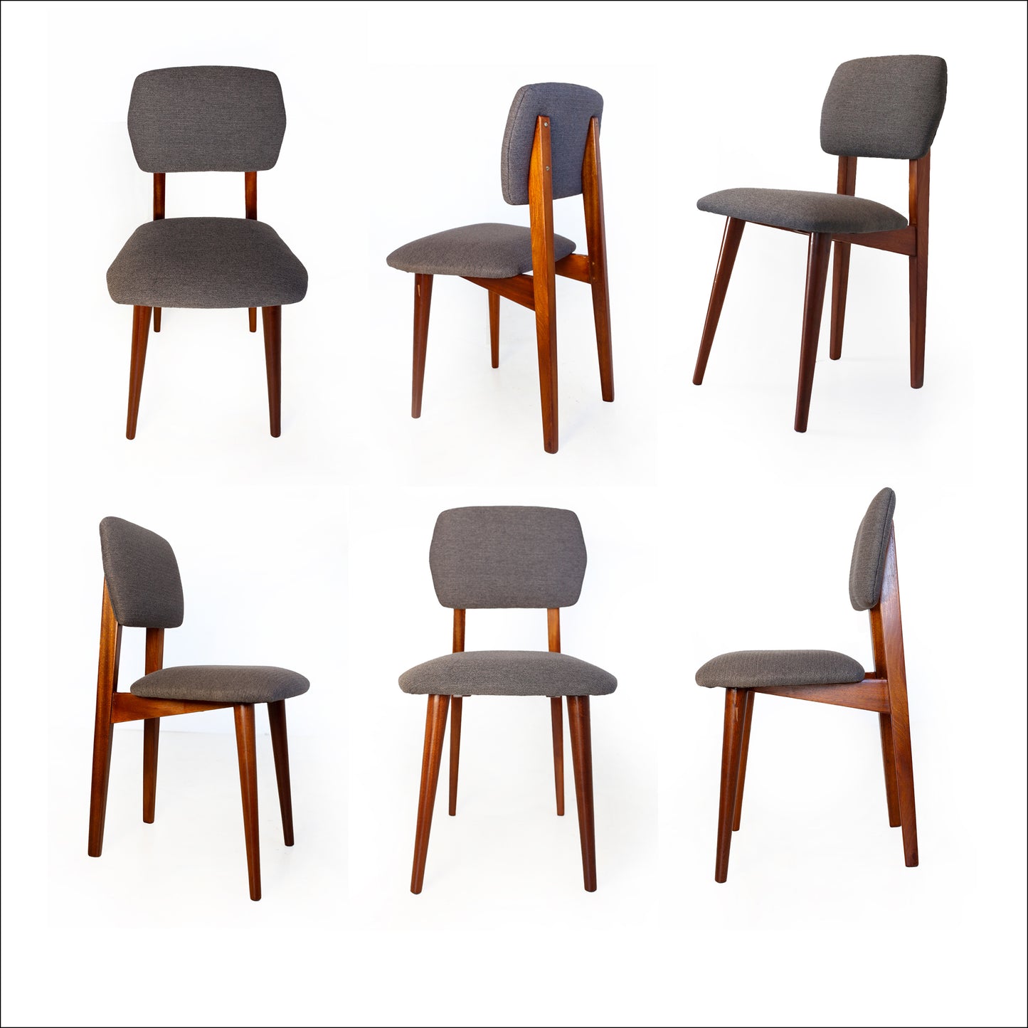 Set of Six Mid-century Dining Chairs