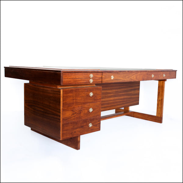 Scandinavian Modern Style Kiaat Executive Desk