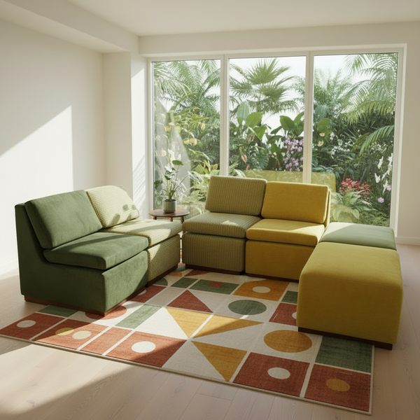 Modular Lemon and Lime Corner Sofa