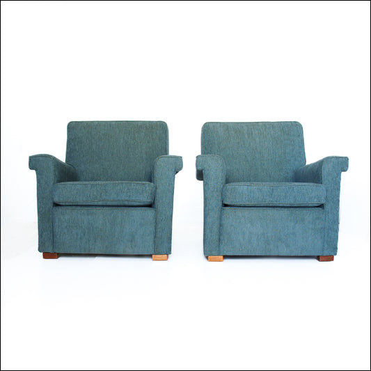 A Pair of Comfortable Mid-century Armchairs