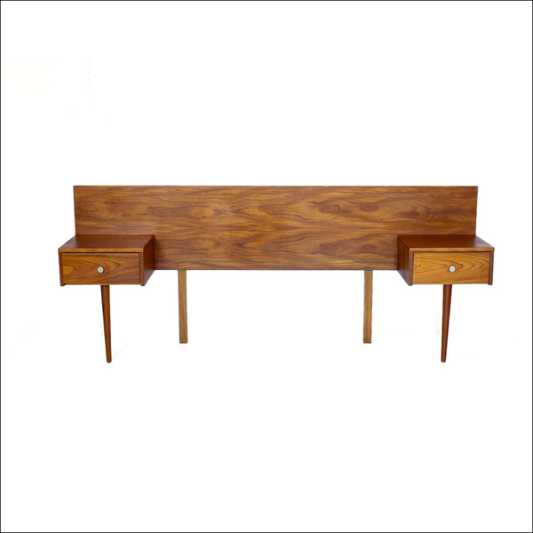 Mid-century Headboard with Pedestals