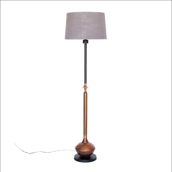 Mid-century Brass and Steel Floor Lamp