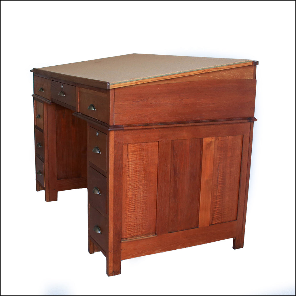 Antique Standing Desk with a Sloped Top