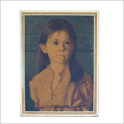 Vintage Crying Girl Print