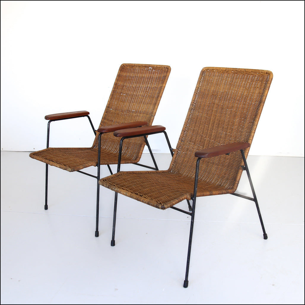 A Pair of Rattan Patio Chairs