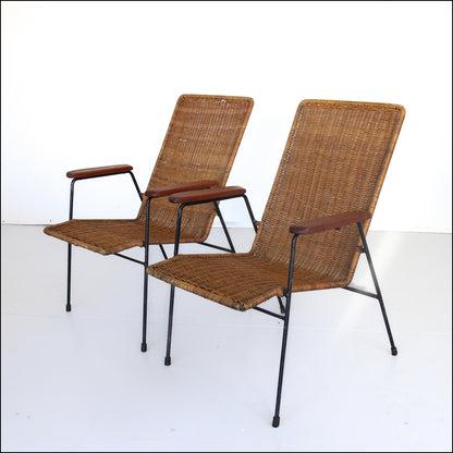 A Pair of Rattan Patio Chairs
