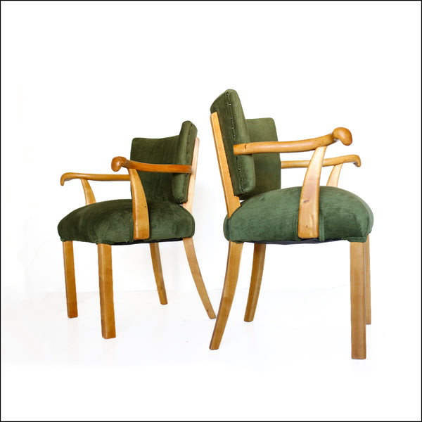 A Pair of French Art Deco Bridge Armchairs