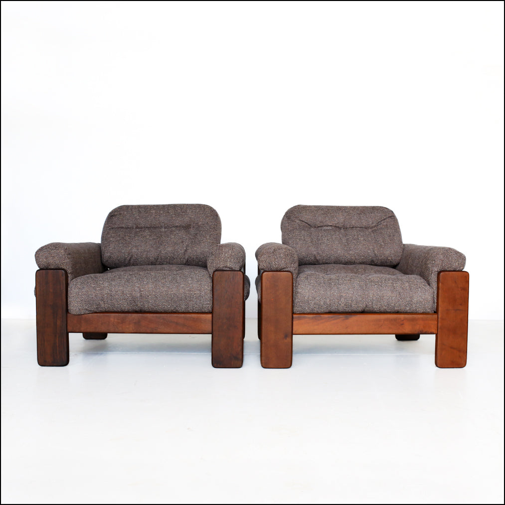 A Pair of Brutalist Armchairs